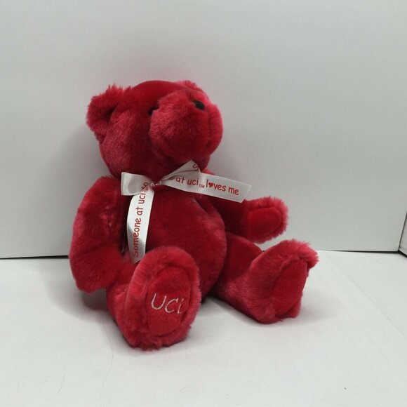UC Irvine Someone At UCI Loves Me 10" Red Plush Teddy Bear Embroidered Heart - Picture 8 of 9